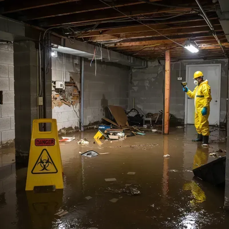 Flooded Basement Electrical Hazard in Webster County, MO Property